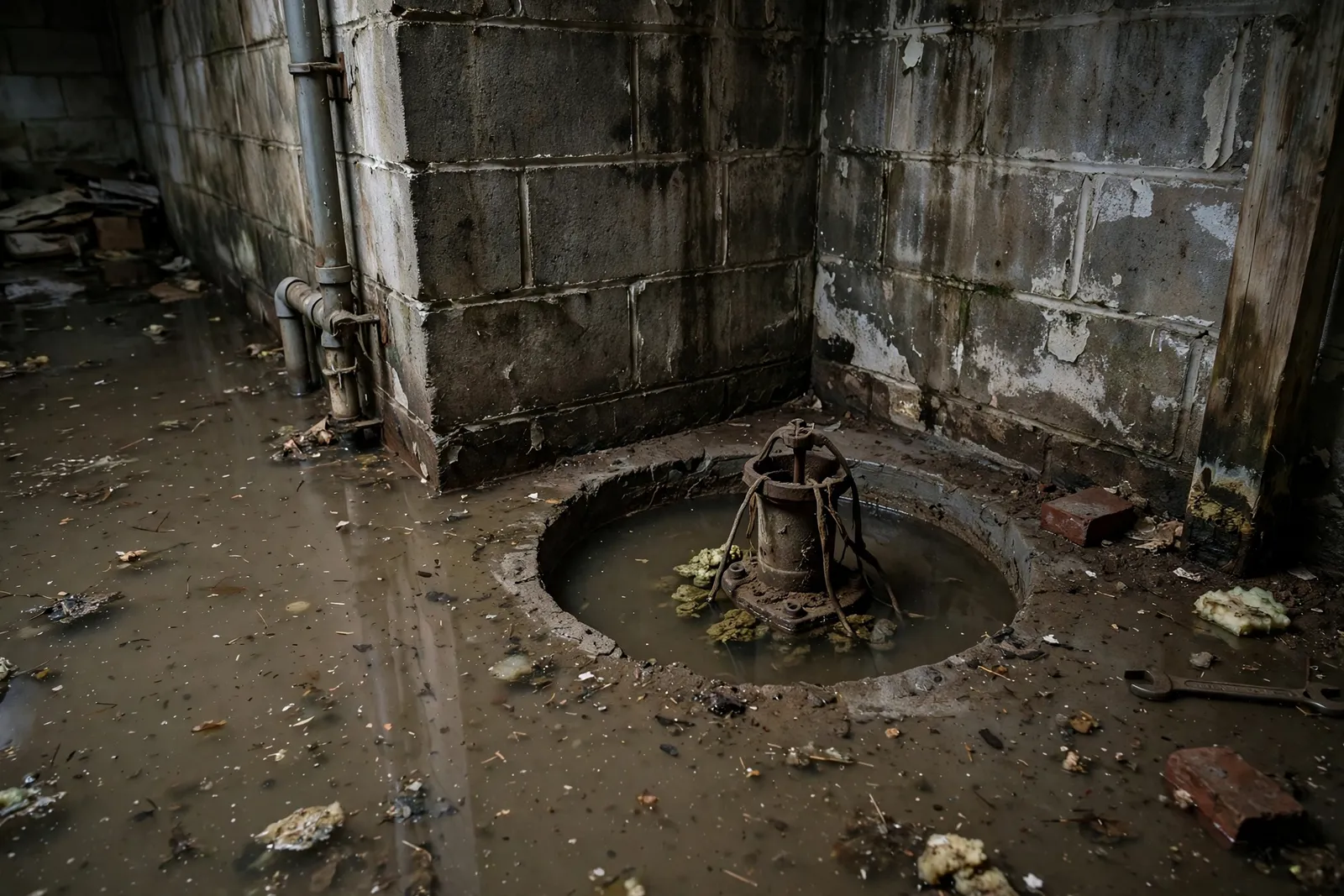 Before photo,  Sump Pump and Sewage Ejector Services in Wakefield, by Waldorf Plumbing Company